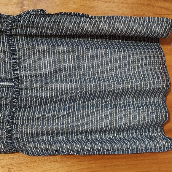 H&M Blue and White Chiffon Lined Drawstring Flutter Sleeve Casual Dress Size XXL - Picture 3 of 11